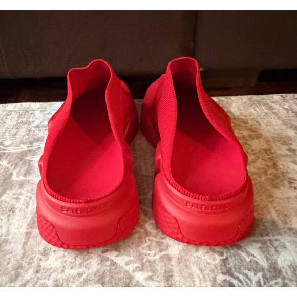 $925 NIB Balenciaga Speed Mule Tomato Red Knit Slip-On Sneakers Shoes 12(45) main image 9